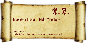 Neuheiser Nándor névjegykártya